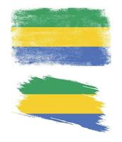 Gabon flag in grunge style vector