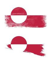 Greenland flag in grunge style vector