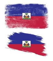 Haiti flag in grunge style vector