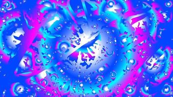 Supernova explosion with abstract waves background. Bright blue circles with pink bursts and bubbles hallucinogenic visions vector lsd