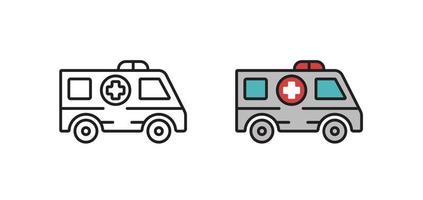 Ambulance icon in modern flat style. Vector linear symbol.