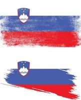 bandera de eslovenia en estilo grunge vector
