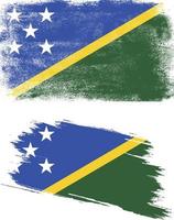 Solomon Islands  flag in grunge style vector