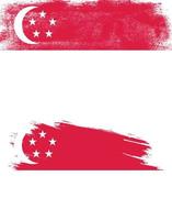 bandera de singapur en estilo grunge vector