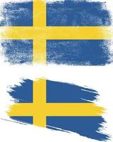 Sweden flag in grunge style vector