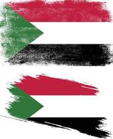 Sudan flag in grunge style vector