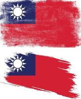 Taiwan flag in grunge style vector