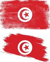 Tunisia flag in grunge style vector