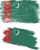 bandera de turkmenistán en estilo grunge vector