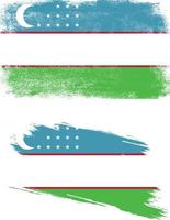 Uzbekistan flag in grunge style vector