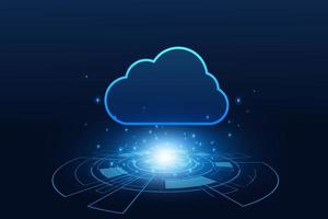 Modern cloud technology futuristic, online storage, work from home vector