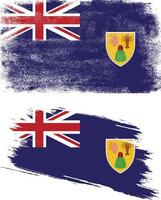 bandera de las islas turcas y caicos en estilo grunge vector