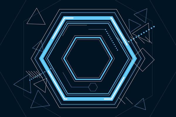 vector sci fi hexagonal futuristic pattern, innovation future technology background,