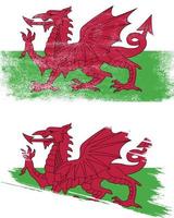 wales flag in grunge style vector