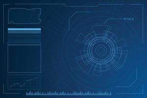 plantilla abstracta de tecnología futurista, interfaces de usuario virtuales innovadoras, hud, vector de fondo de velocidad de flecha