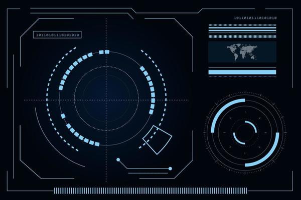 Futuristic technology abstract template , innovative virtual user interfaces , HUD , arrow speed background vector
