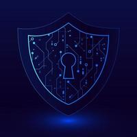 Cyber security technology concept , Shield With Keyhole icon  , personal data , vector