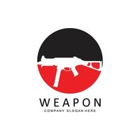 Automatic weapon logo vector icon. Battle weapons. Pistols, rifles. military and weapons illustration