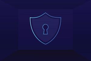 Cyber security technology concept , Shield With Keyhole icon  , personal data , vector