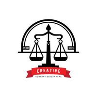 Lawyer or Justice law logo vector design, icon illustration