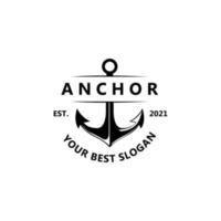 ship anchor logo icon vector, port, retro design illustration vector