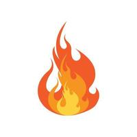 logotipo de vector de icono de fuego ardiente rojo, diseño retro clásico