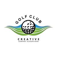 vector icon logo golf ball, stick, and golfing. Outdoor Games, retro concept illustration