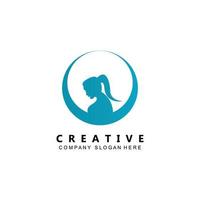 pregnant mother logo vector symbol