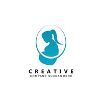 símbolo de vector de logotipo de madre embarazada