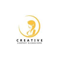 pregnant mother logo vector symbol