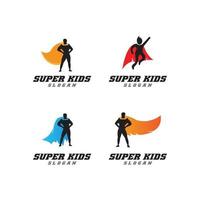 simple kids superhero icon vector logo