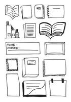 Book set in doodle style suitable for education content on white background. vector