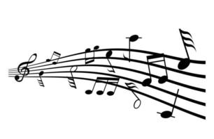 Musical Notes on White Background
