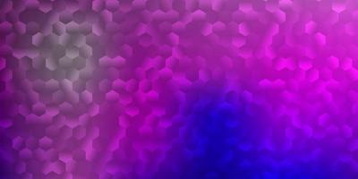 Light purple, pink vector texture with colorful hexagons.