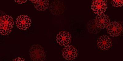 Light Red vector doodle background with flowers.