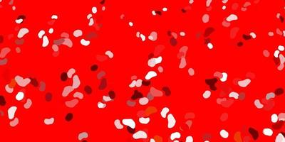 Light red, yellow vector pattern with abstract shapes.