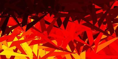 Dark red, yellow vector background with triangles.