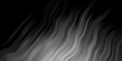 Dark Gray vector background with curved lines.