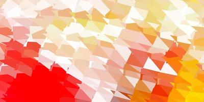 Light red, yellow vector abstract triangle pattern.