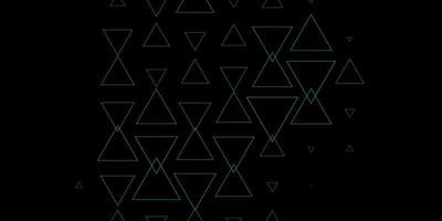 Dark Green vector pattern with lines, triangles.