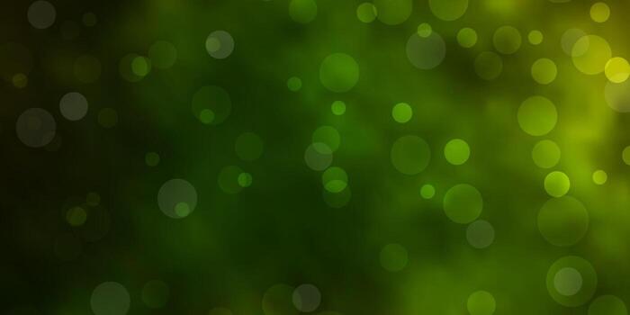 Dark Green vector texture with disks.