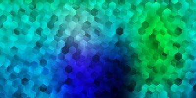 Light blue, green vector texture with colorful hexagons.