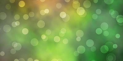 Dark Green, Yellow vector background with circles.