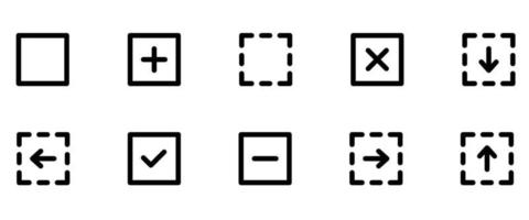 icono cuadrado. conjunto de iconos web. colección de iconos. ilustración vectorial sencilla. vector