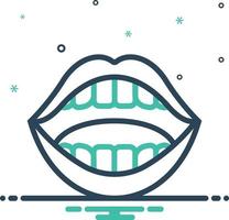 Mix icon for mouth vector