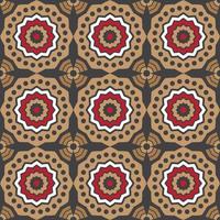 Decorative monochrome batik seamless vector pattern