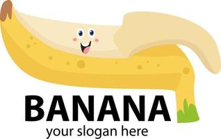 plantilla de logotipo de plátano pelado abstracto vector