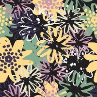 seamless colourful abstract hand draw flower pattern background flower, greeting card vector