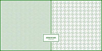 two set pattern of abstract green net shape vector