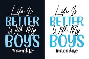 momlife tipografía letras camiseta design.eps vector